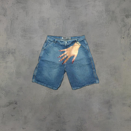 Denim Graphic Shorts